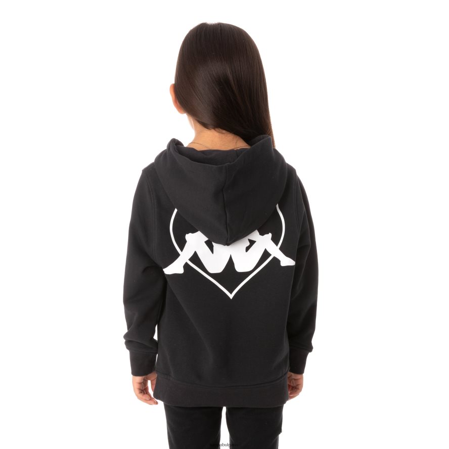 Kappa деца детска автентична качулка с качулка Torun черен 48Z026554