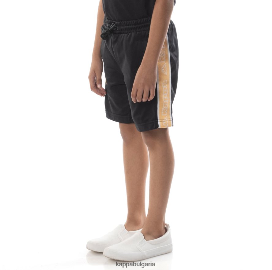 Kappa деца детски къси панталони aedi 2 с лента с лого черен дим оранжев 48Z026793