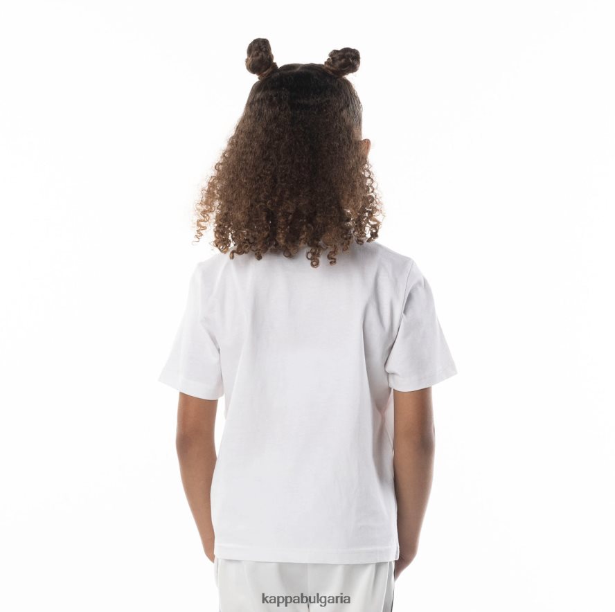 Kappa деца детска бант тениска с лого бяло синьо 48Z026615