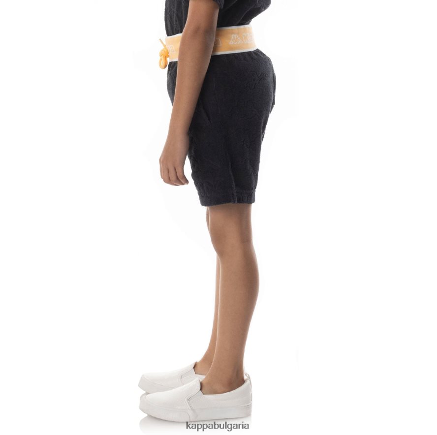 Kappa деца детски еко шорти с лента с лого черен дим оранжев 48Z026617