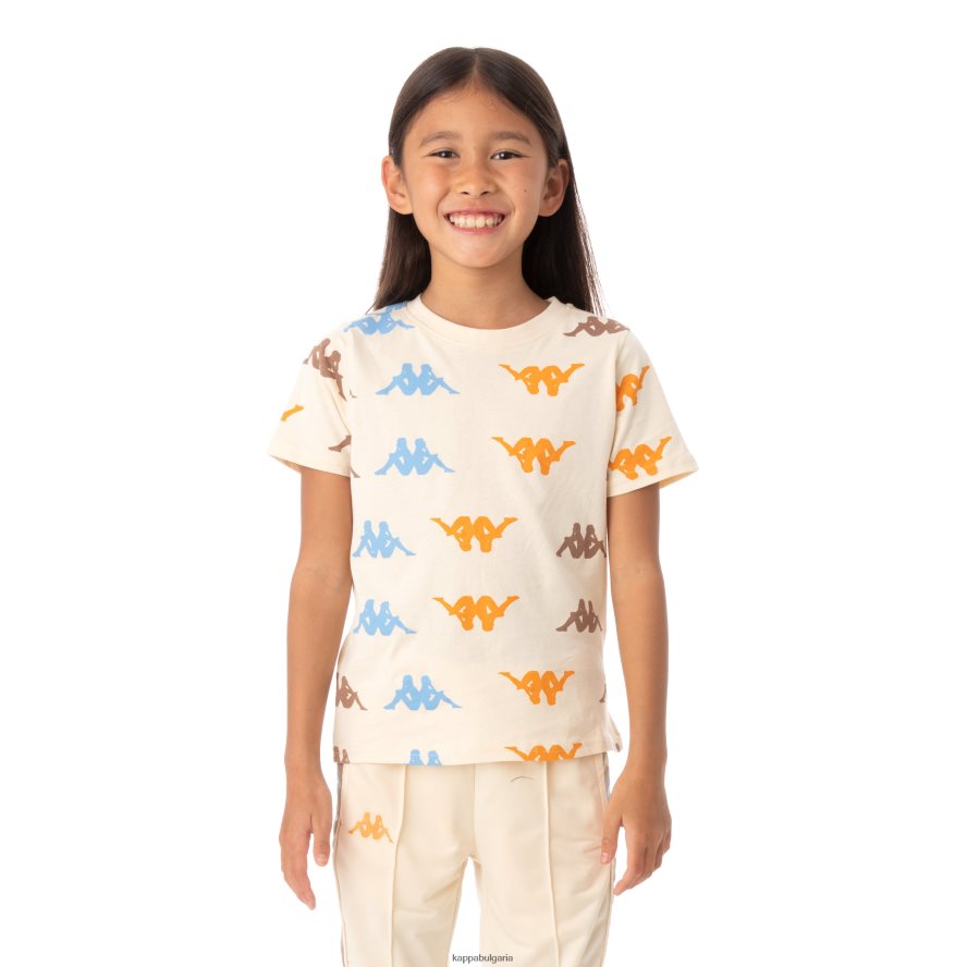 Kappa деца детска автентична ставоренова тениска бежово 48Z026639