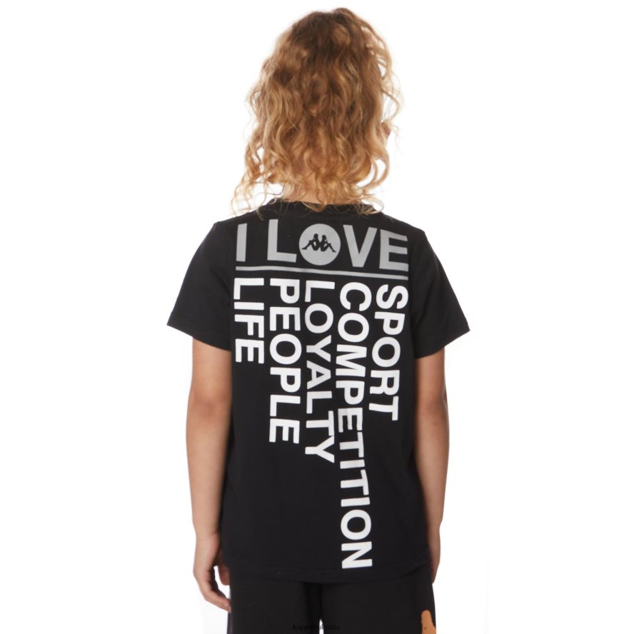 Kappa деца детска автентична тениска bytom черна струя 48Z026642