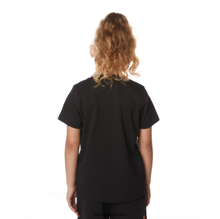 Kappa деца детска автентична тениска estessi черна струя 48Z026643