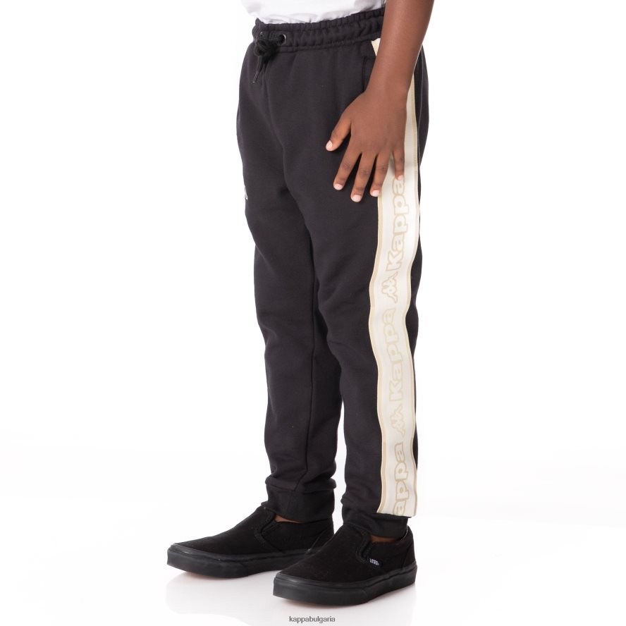 Kappa деца детски спортен панталон anira 2 с лента с лого черен дим 48Z026570