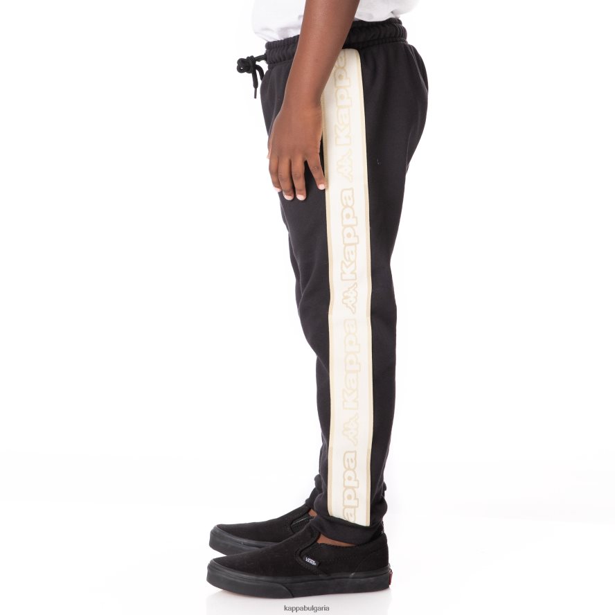 Kappa деца детски спортен панталон anira 2 с лента с лого черен дим 48Z026570