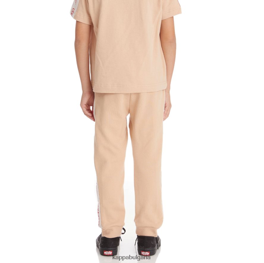 Kappa деца детски спортен панталон anira 2 с лента с лого бежово 48Z026588