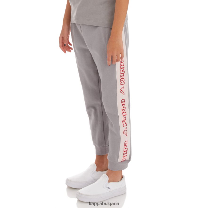 Kappa деца детски спортен панталон anira 2 с лента с лого сиво 48Z026597