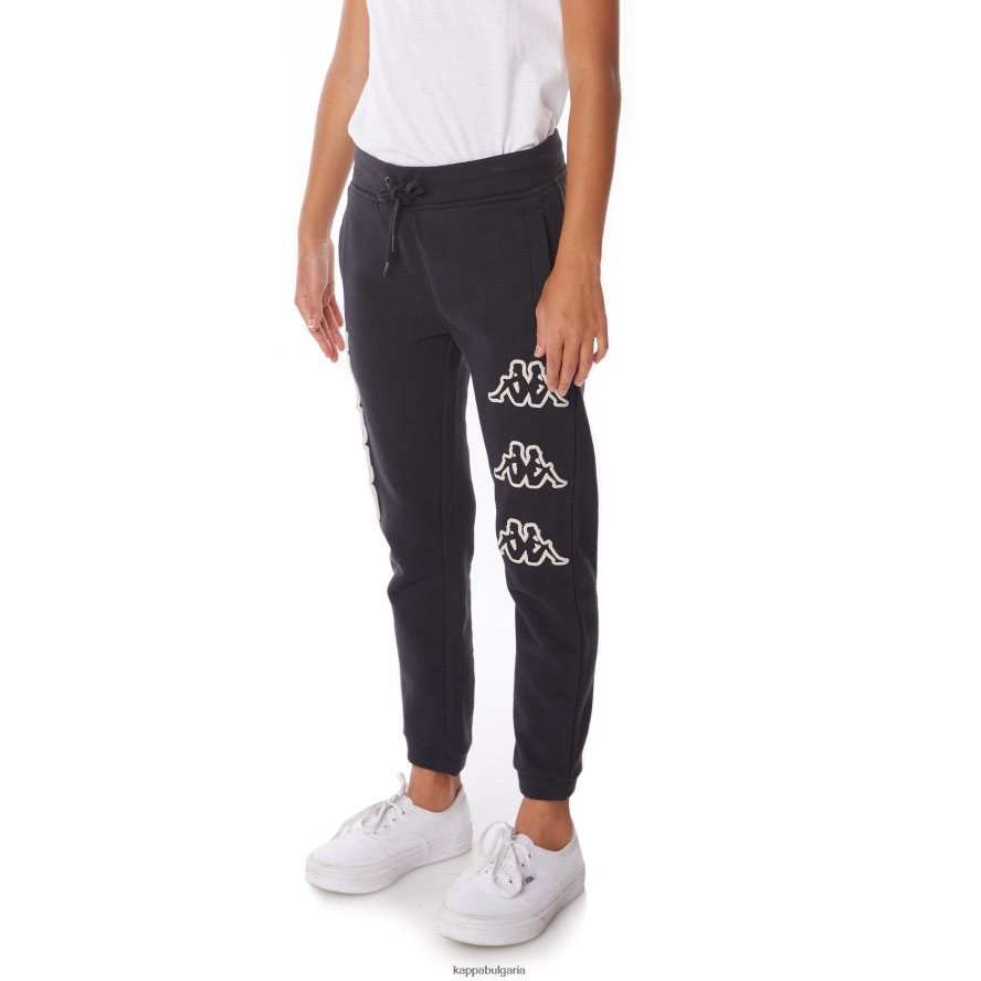 Kappa деца детски спортни панталони с лого arsyx черен дим 48Z026568