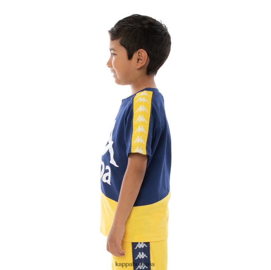 Kappa деца детска тениска 222 Banda Baldwin оранжево синьо кралско 48Z026785