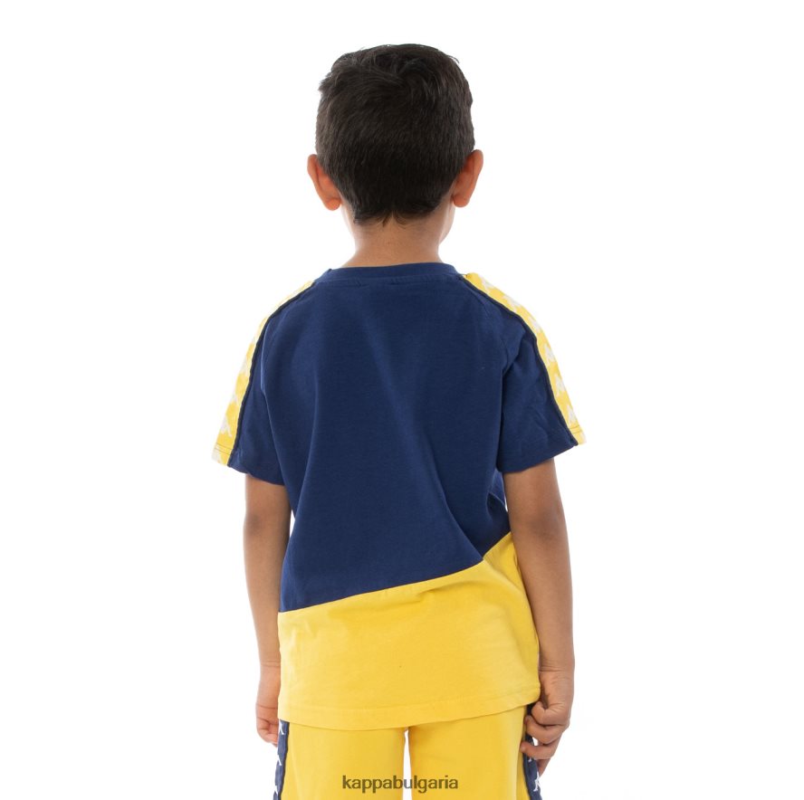 Kappa деца детска тениска 222 Banda Baldwin оранжево синьо кралско 48Z026785