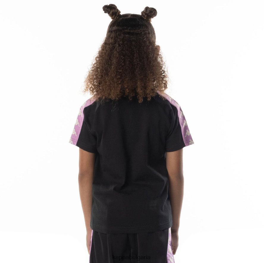 Kappa деца детска тениска 222 banda balima черен дим виолетов 48Z026698