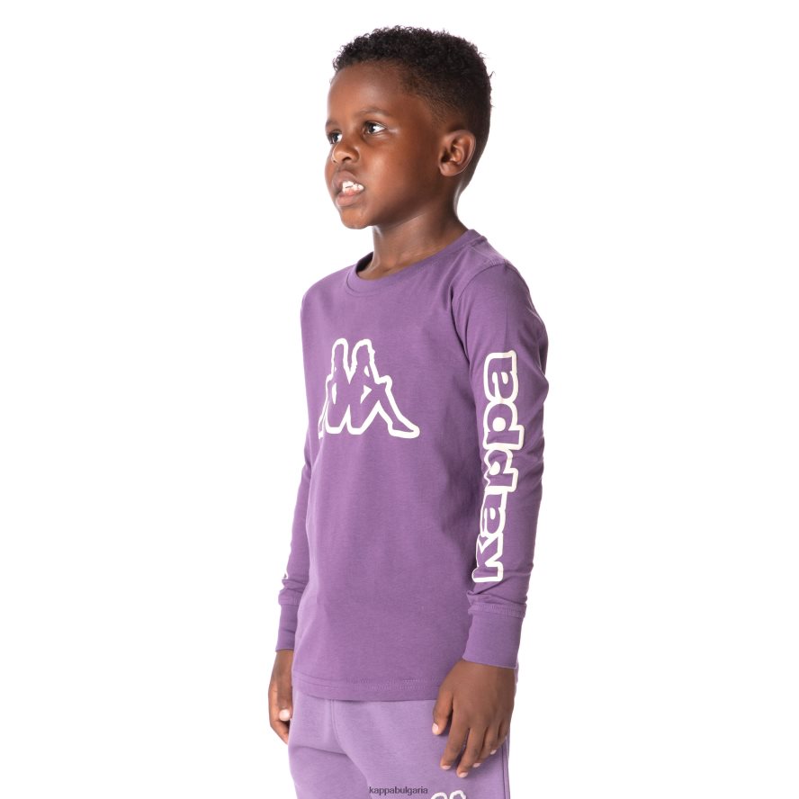 Kappa деца тениска с лого за деца лилаво 48Z026661