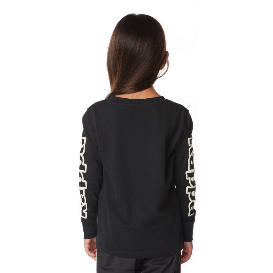 Kappa деца тениска с лого за деца черен дим 48Z026662