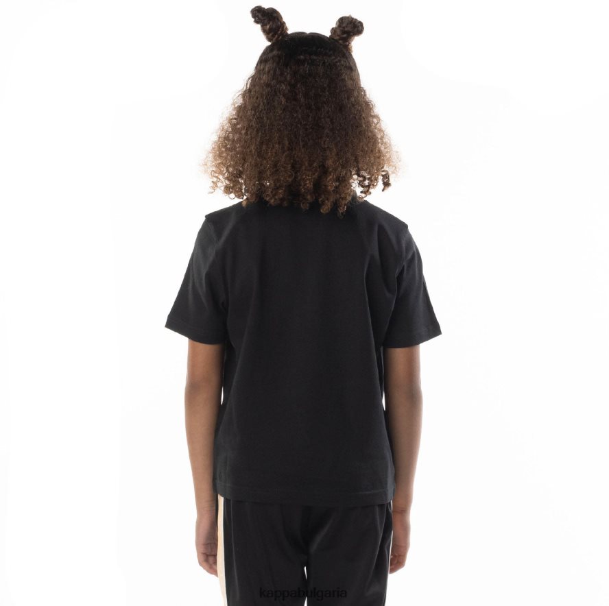 Kappa деца детска бант тениска с лого черен дим оранжев 48Z026676