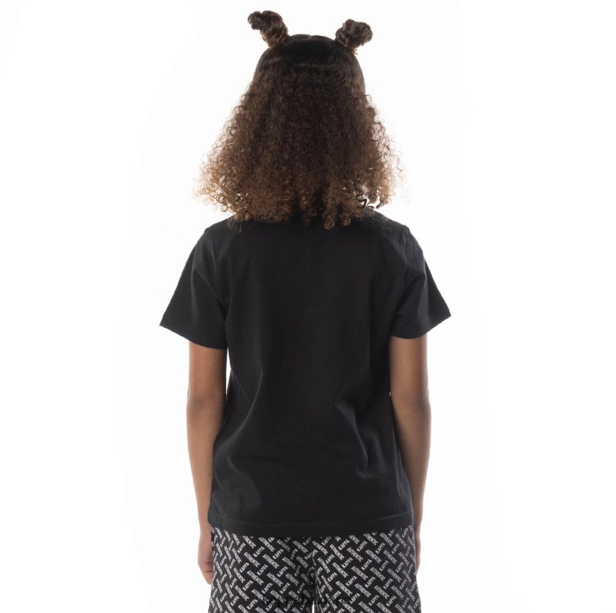 Kappa деца детска тениска с автентична графика черен дим пясък 48Z026687