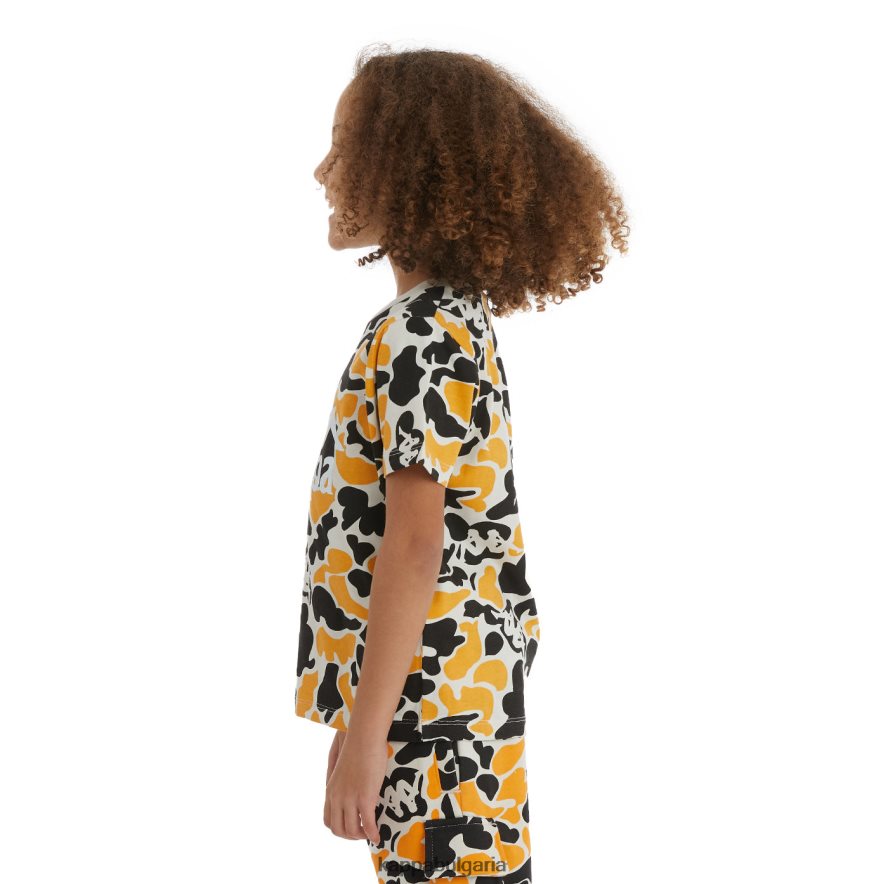 Kappa деца детска автентична тениска с пило черен дим светлооранжев 48Z026724