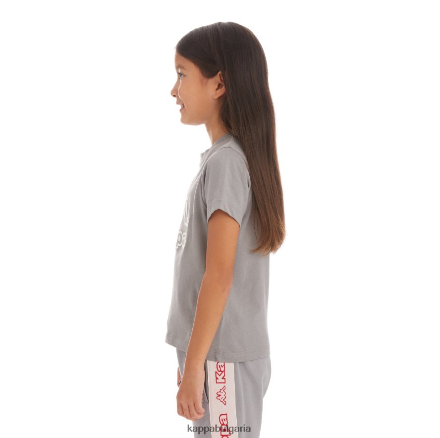 Kappa деца детска бант тениска с лого сиво 48Z026749