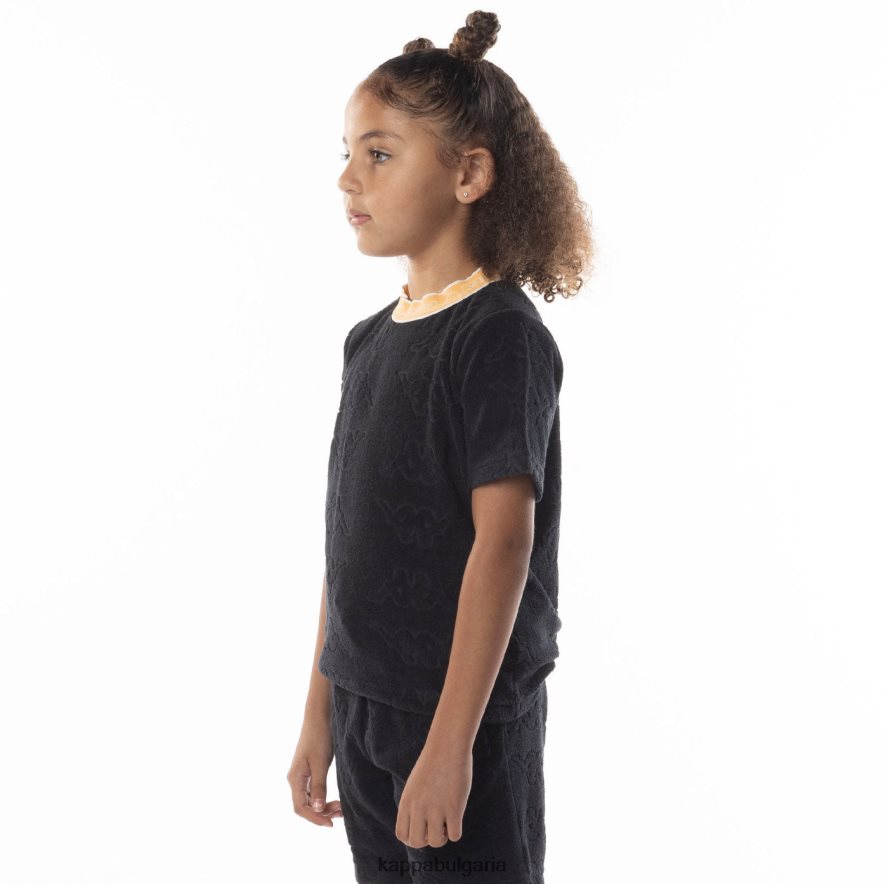 Kappa деца тениска с лого за деца Efro черен дим оранжев 48Z026674