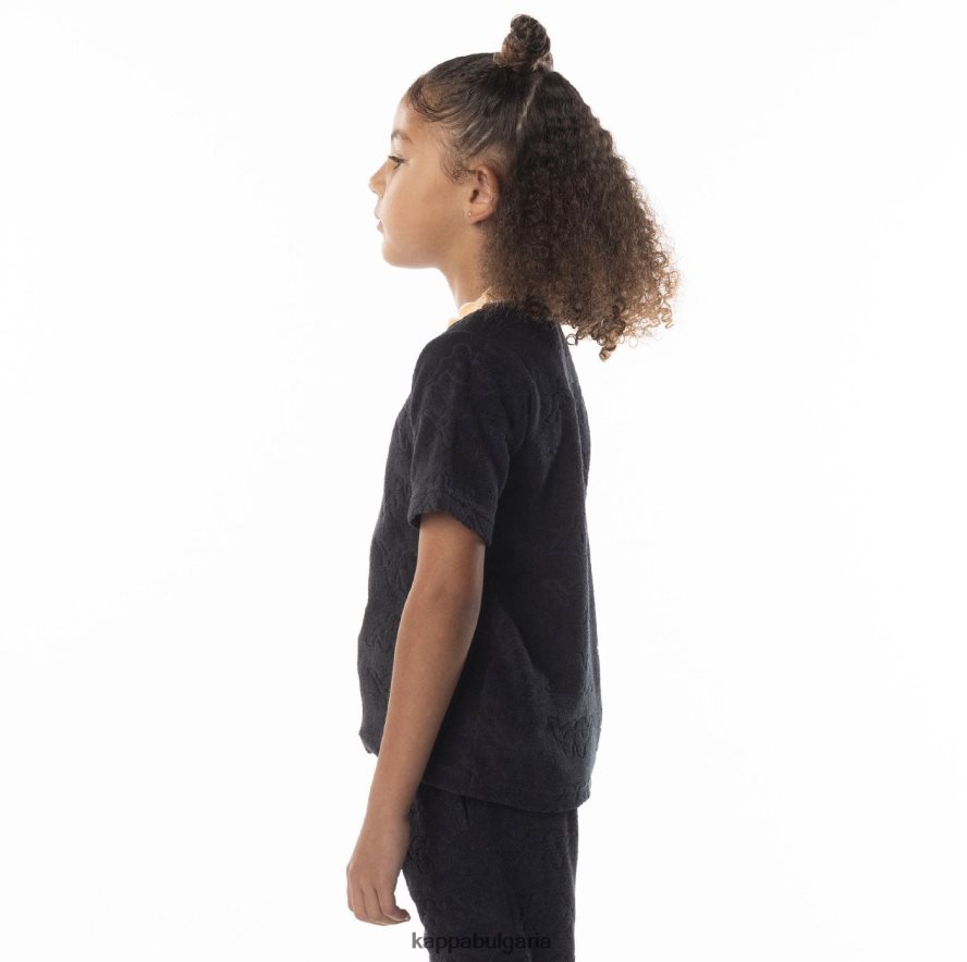 Kappa деца тениска с лого за деца Efro черен дим оранжев 48Z026674