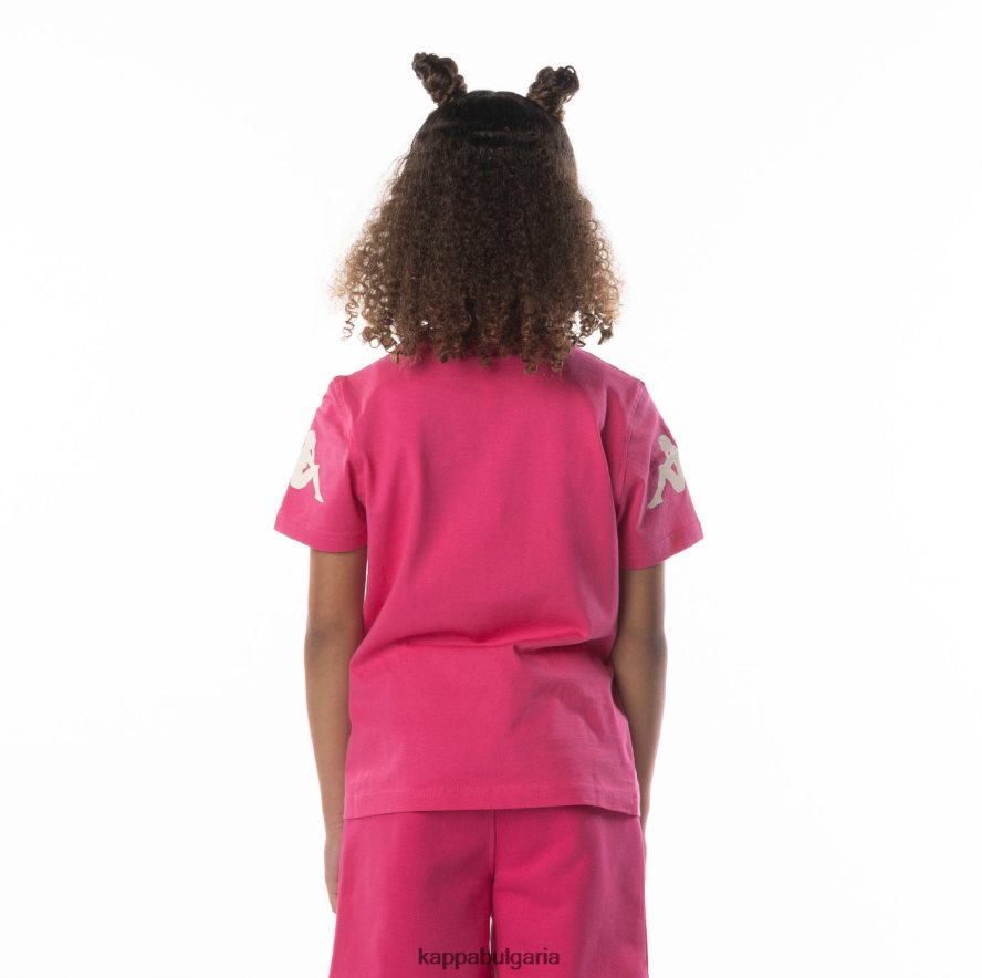 Kappa деца детска автентична тениска Paroo розово черно 48Z026689