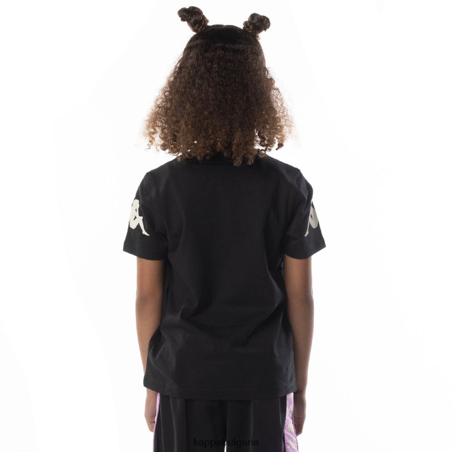 Kappa деца детска автентична тениска Paroo черен дим виолетов 48Z026690