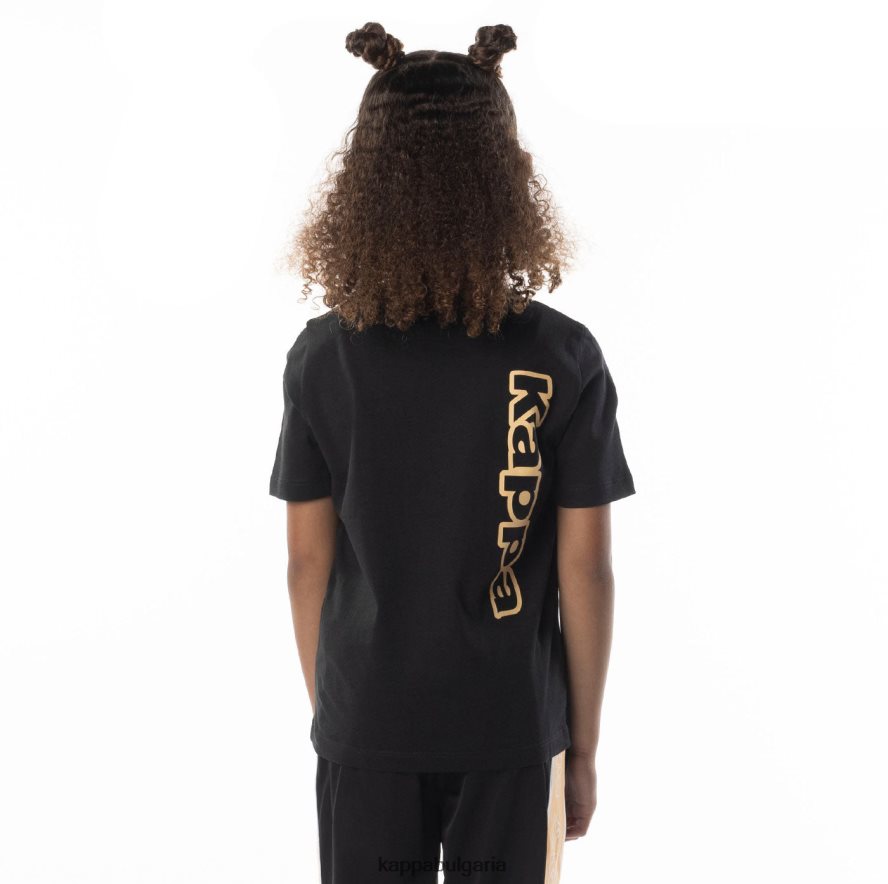 Kappa деца детска тениска с лого aomix черен дим оранжев 48Z026678