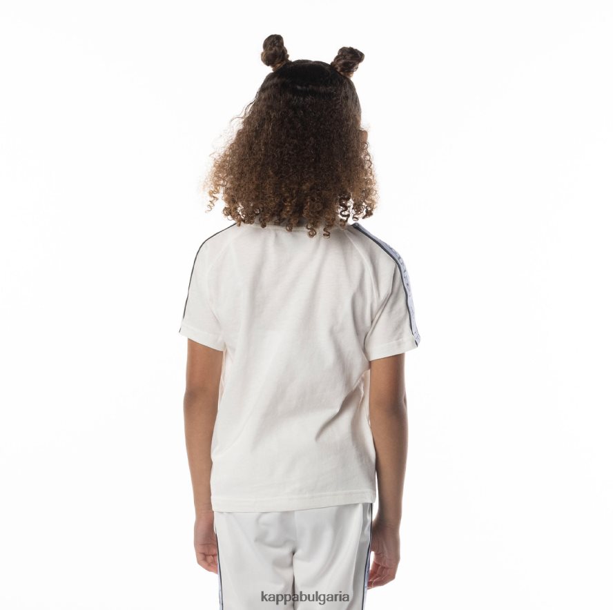 Kappa деца детска тениска с лого avirec 2 бяло синьо 48Z026683