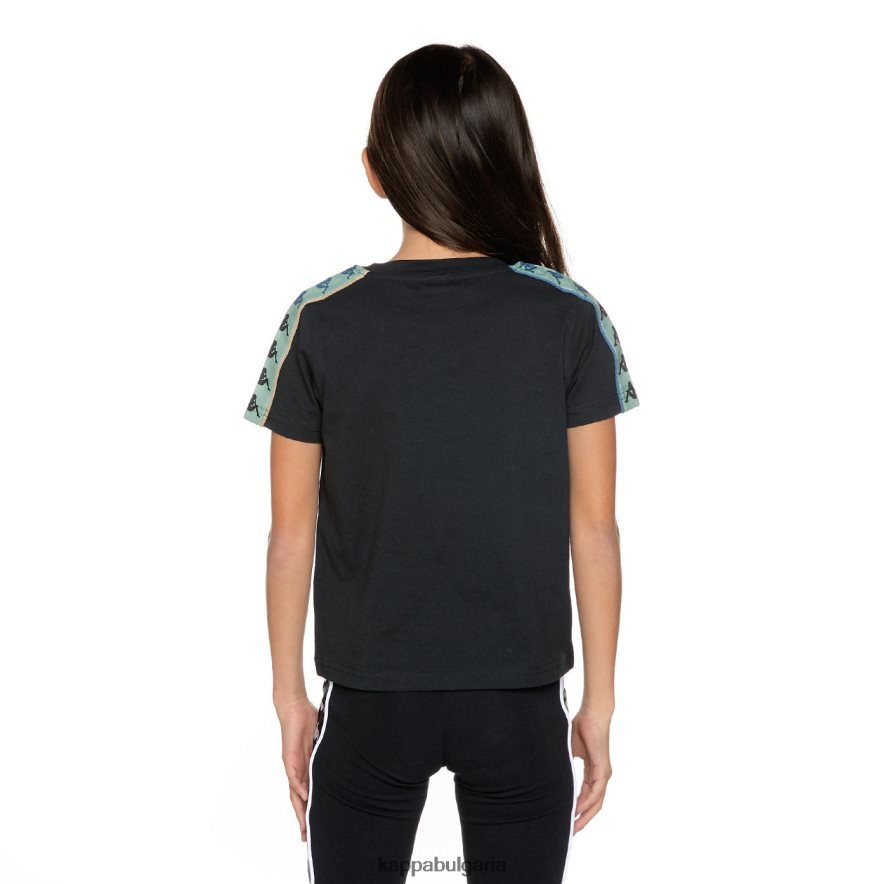 Kappa деца детска тениска banda mars 222 черен дим градински чай 48Z026660