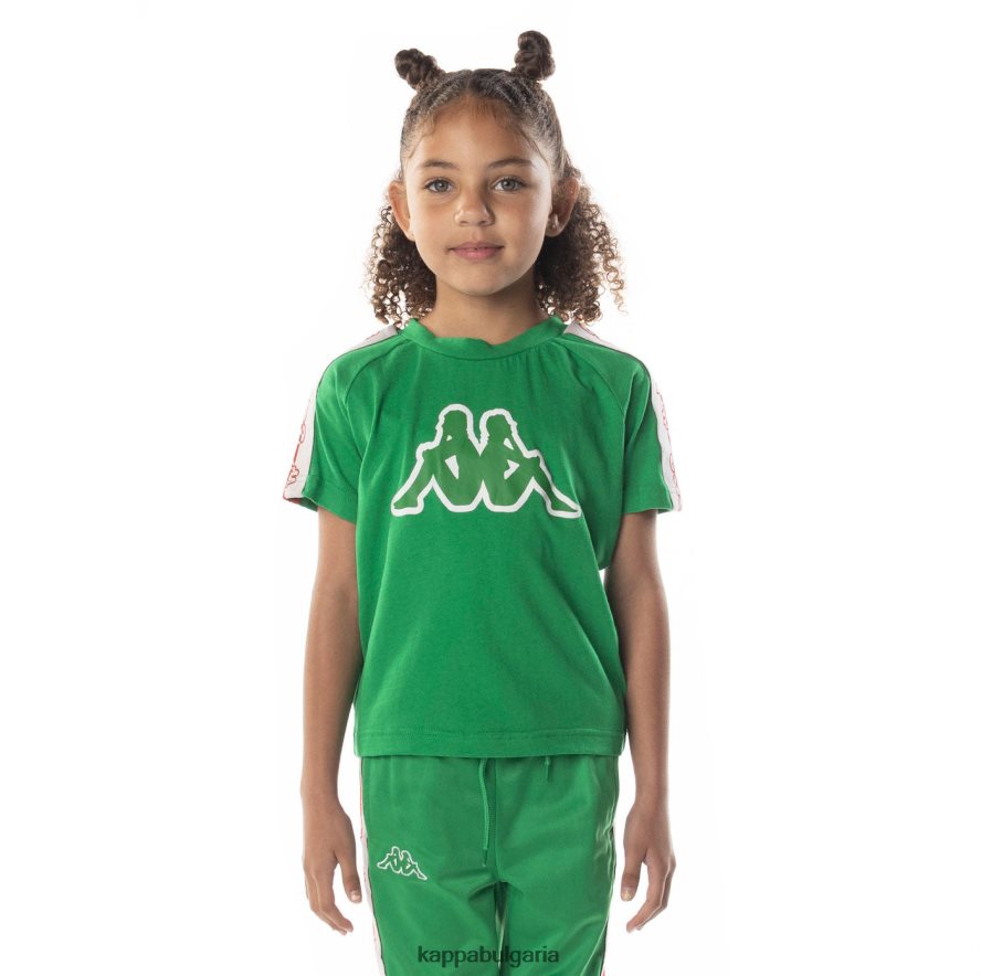 Kappa деца тениска с лого лента davirec зелено 48Z026712