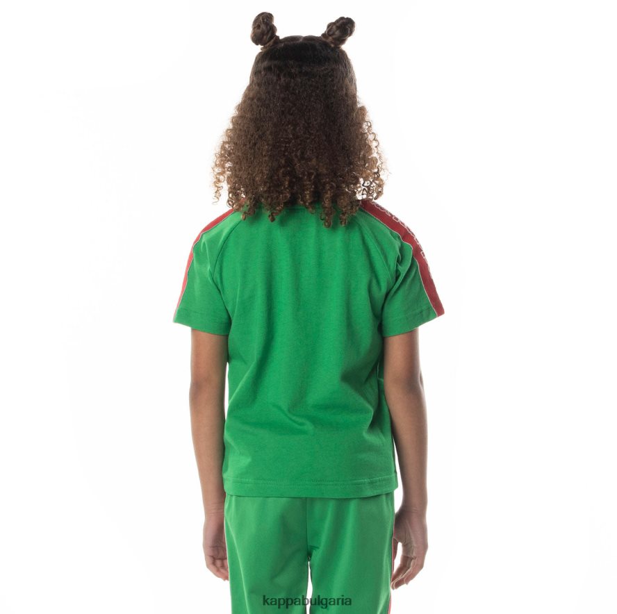 Kappa деца тениска с лого лента davirec зелено 48Z026712