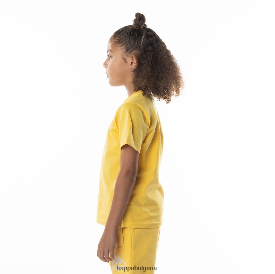 Kappa деца детска автентична тениска esstesi жълт пясък 48Z026691