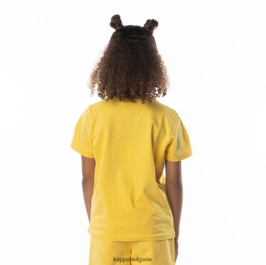 Kappa деца детска автентична тениска esstesi жълт пясък 48Z026691