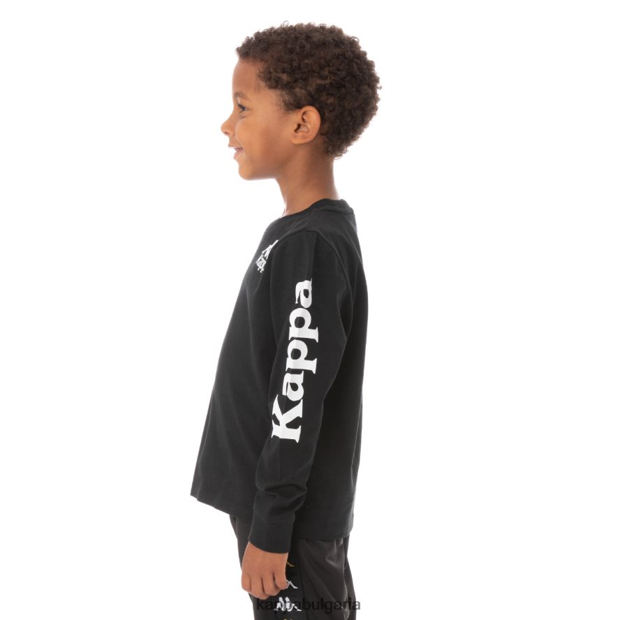 Kappa деца детска автентична тениска ruiz 2 черен дим 48Z026760