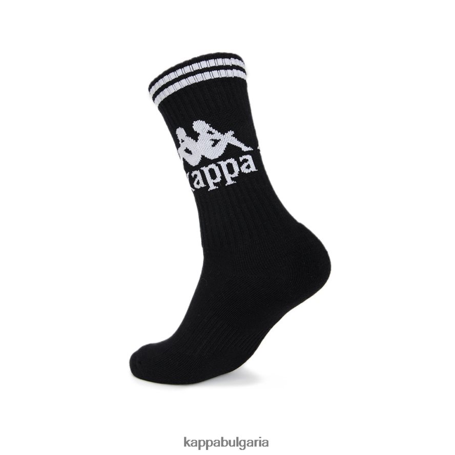 Kappa унисекс автентични астри чорапи 1 пак Черно бяла 48Z026353
