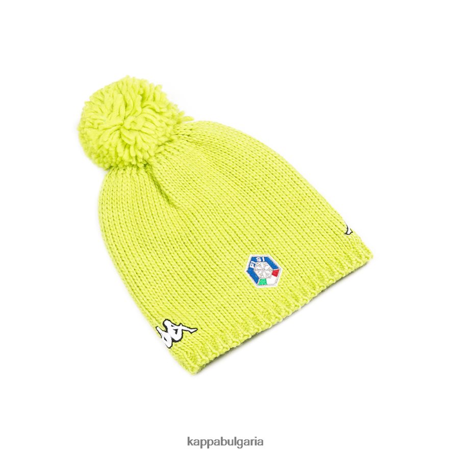 Kappa унисекс 6cento flock 3 fisi шапка зелен лайм 48Z026339