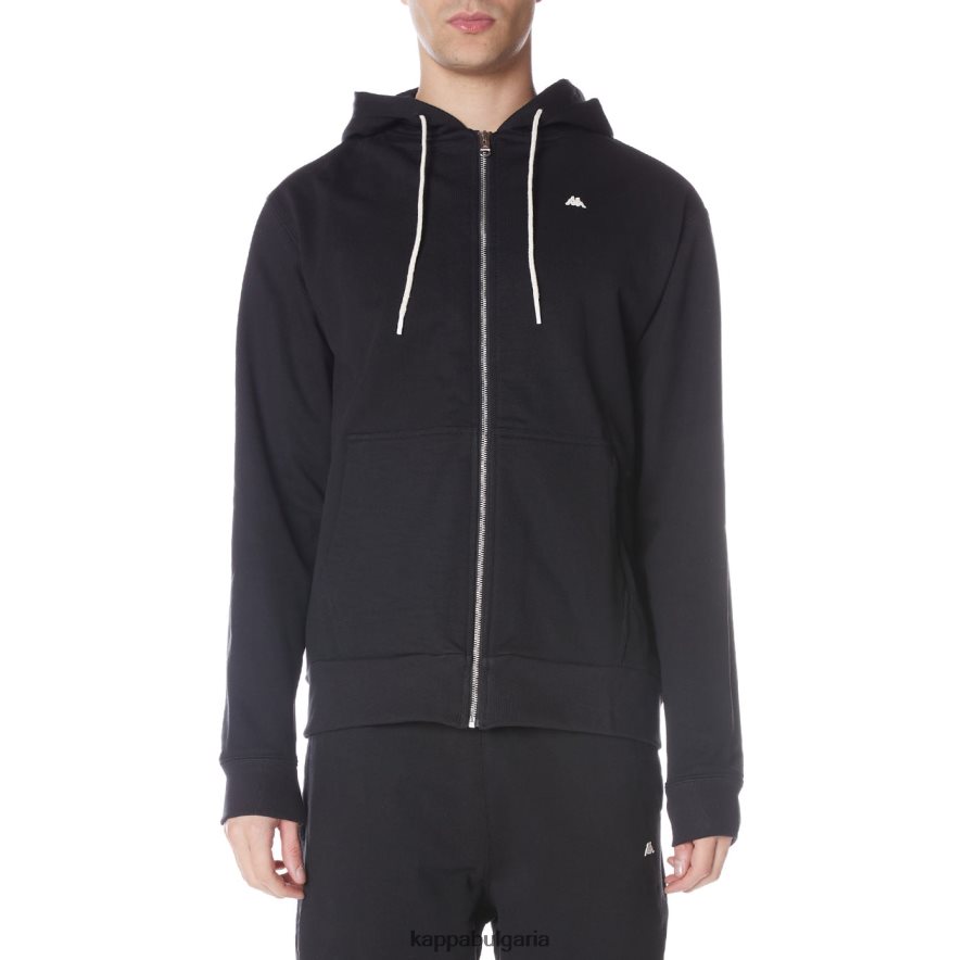 Kappa мъже халат giovani portos качулка черен 48Z02651