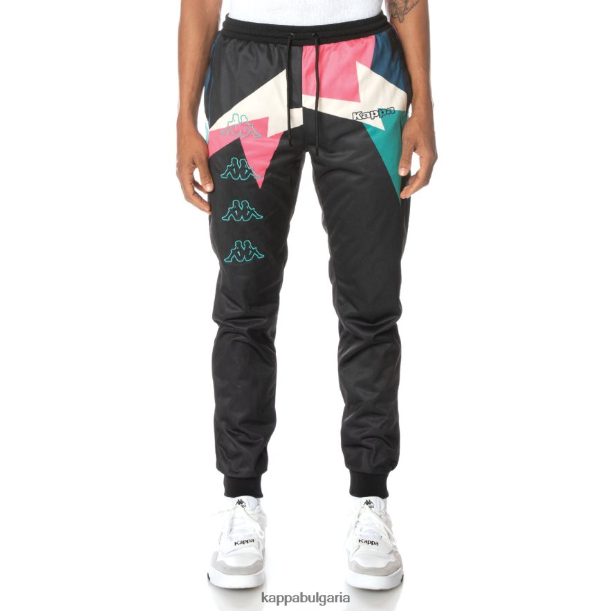 Kappa мъже ефектни панталони с лого смолисточерен 48Z02620
