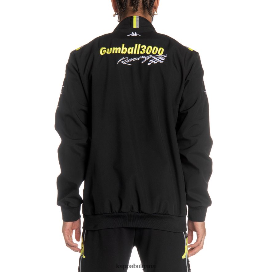 Kappa мъже автентично шофьорско яке ginny gumball 3000 черен бял лайм 48Z02615
