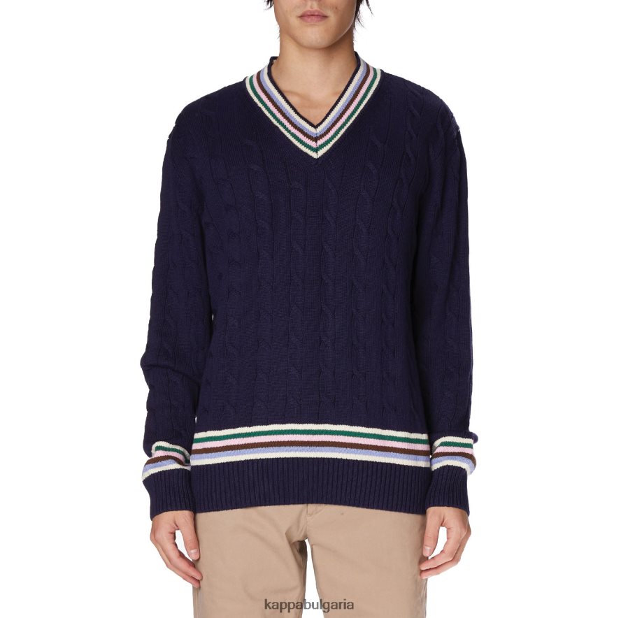 Kappa мъже халат giovani nunki пуловер военноморски флот 48Z02689