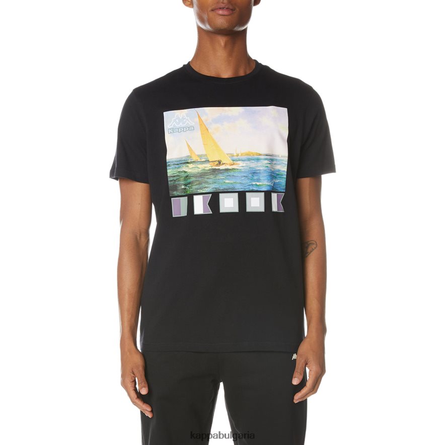 Kappa мъже мъдрец тениска черна струя 48Z026121