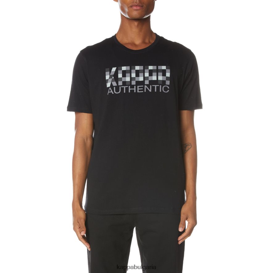 Kappa мъже автентична речна тениска черна струя 48Z026133