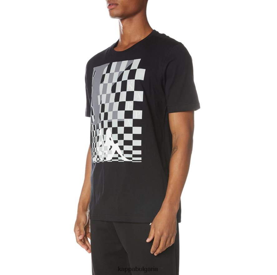 Kappa мъже фин тениска черна струя 48Z026135