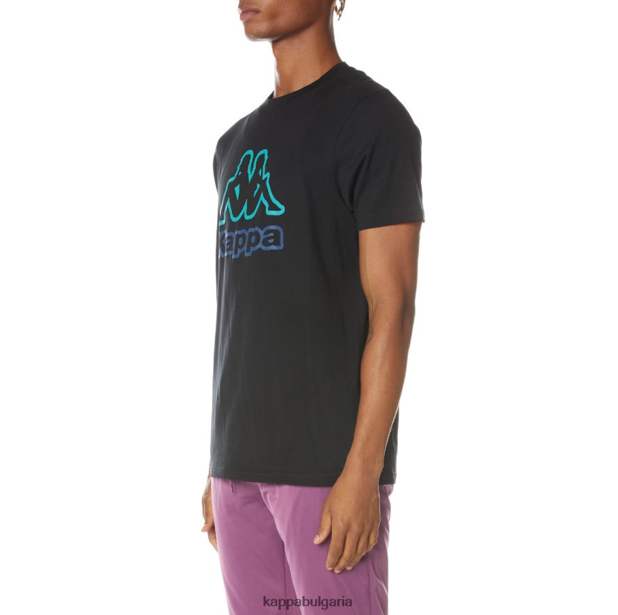 Kappa мъже тениска с лого смолисточерен 48Z026160