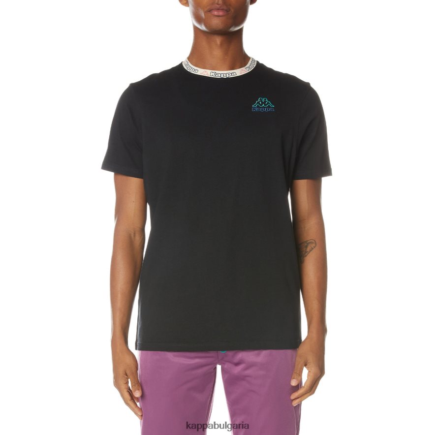 Kappa мъже тениска с лого datre смолисточерен 48Z026168