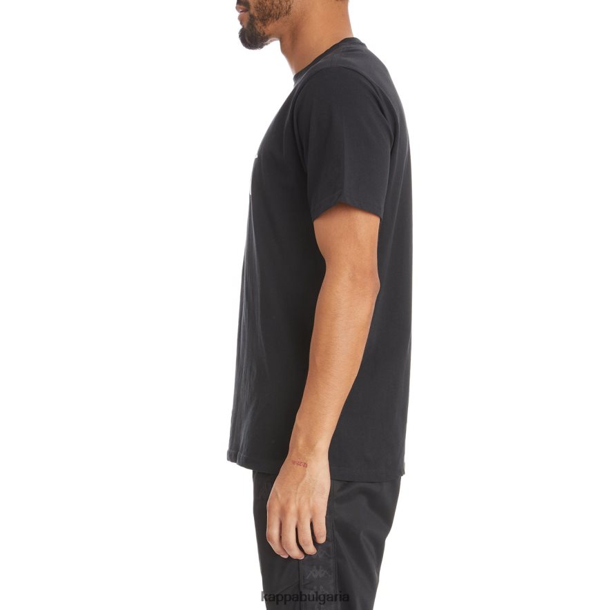 Kappa мъже автентична тениска estessi Черно бяла 48Z026189
