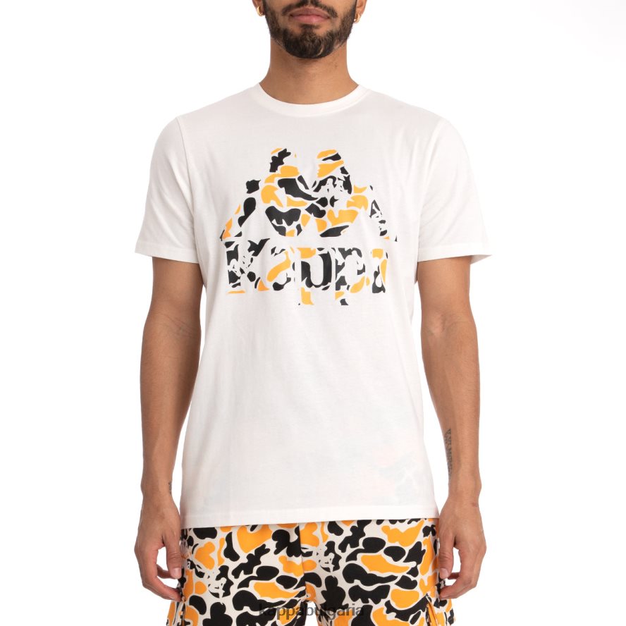 Kappa мъже автентична тениска phullo бял черен дим 48Z026177