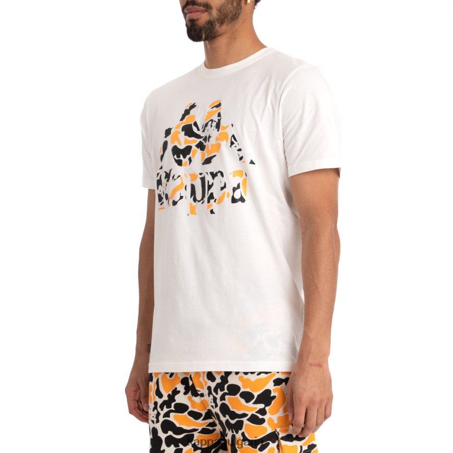 Kappa мъже автентична тениска phullo бял черен дим 48Z026177