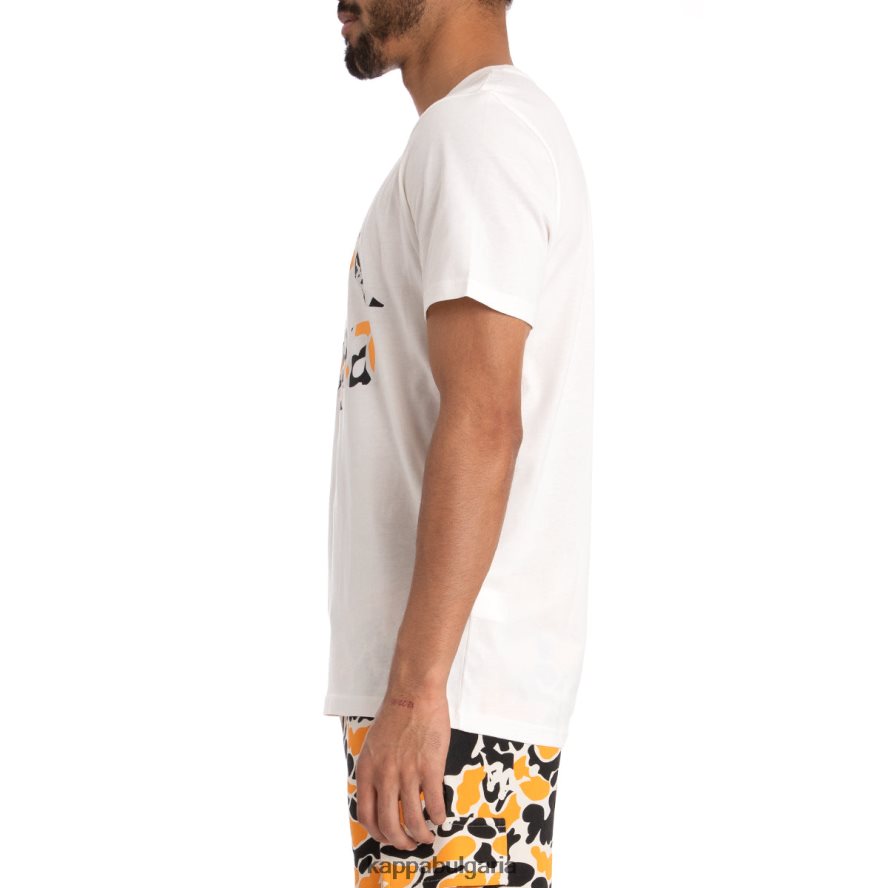Kappa мъже автентична тениска phullo бял черен дим 48Z026177
