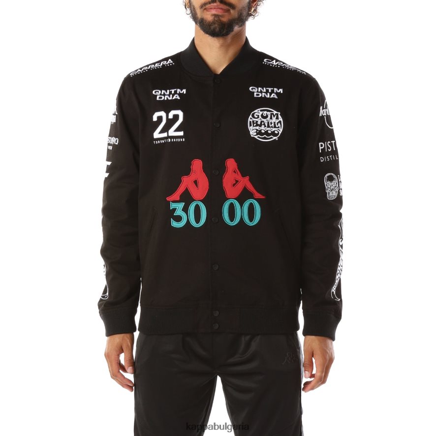 Kappa мъже автентично блестящо яке от гумена топка черен 48Z02687