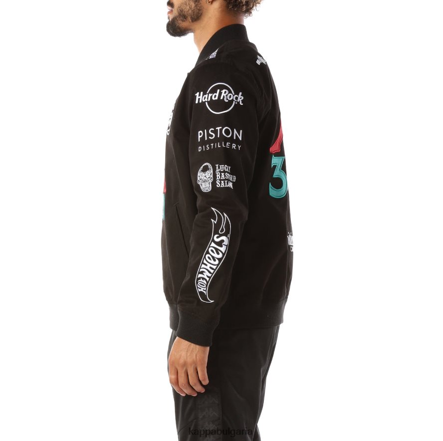 Kappa мъже автентично блестящо яке от гумена топка черен 48Z02687